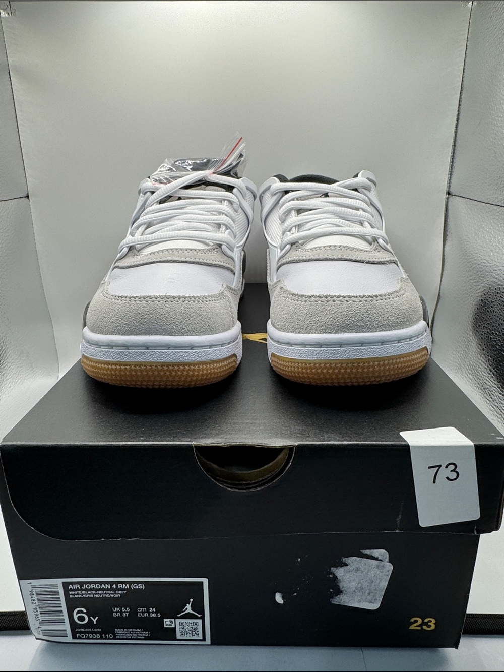 Air Jordan 4 RM Low White Grey Gum Sneakers
